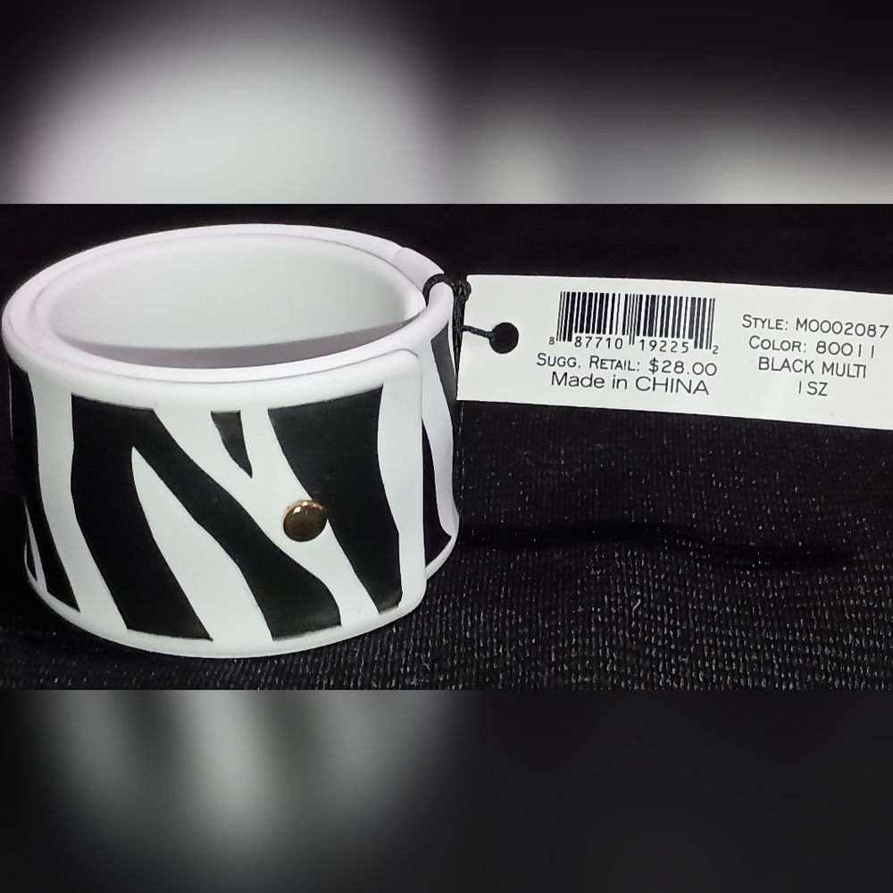 Marc By Marc Jacobs Slap Bracelet Zebra Print Animal Print One Size NEW
